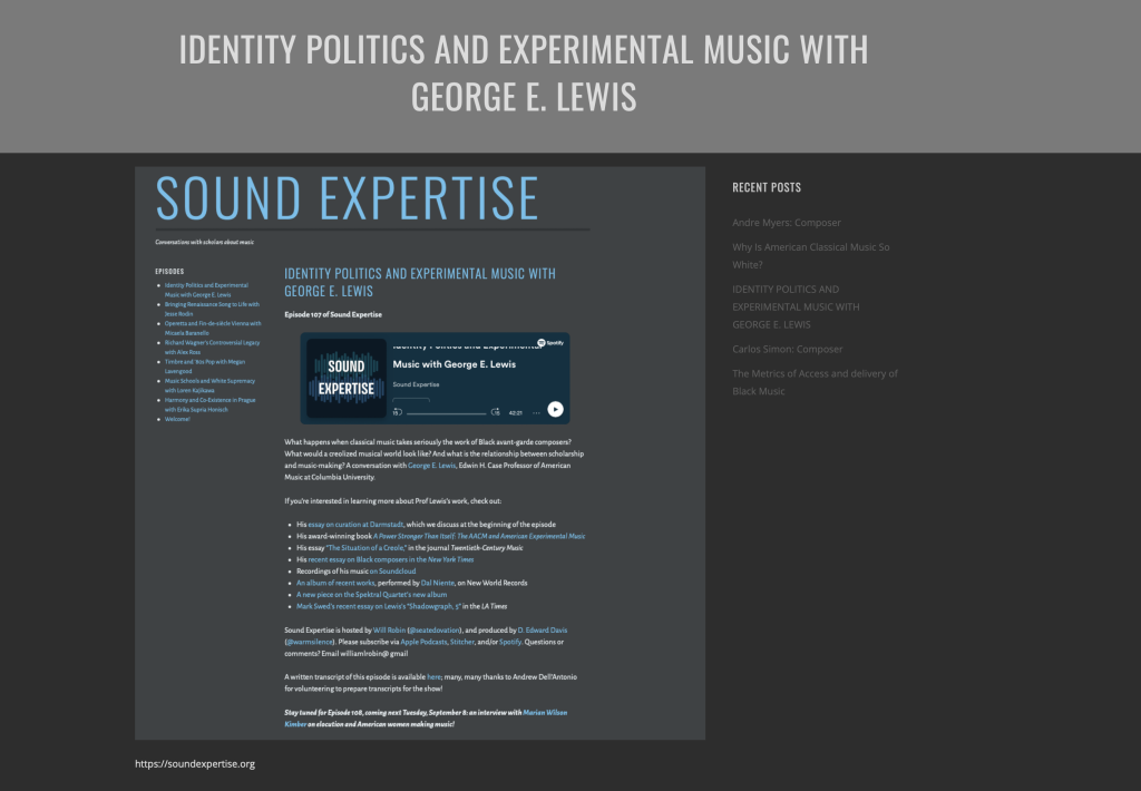Identity Politics and Experimental Music with George E. Lewis